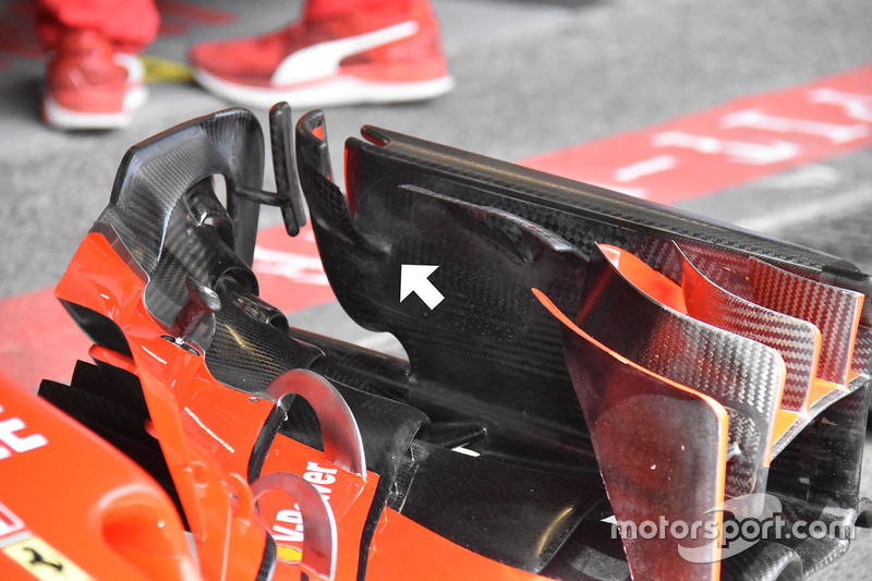 Kimi Raikkonen, Ferrari SF71H front wing detail