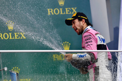 Tercero, Sergio Perez, Force India celebra