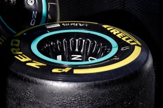 Mercedes-AMG F1 wheel rims and Pirelli tyres