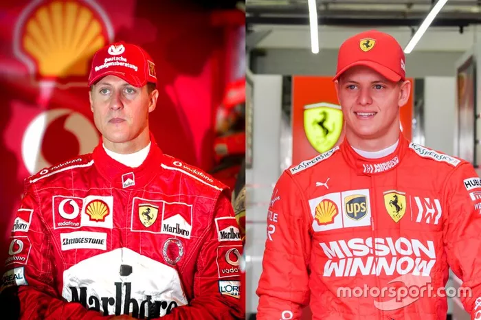 Michael Schumacher 2004, Mick Schumacher 2019, Ferrari
