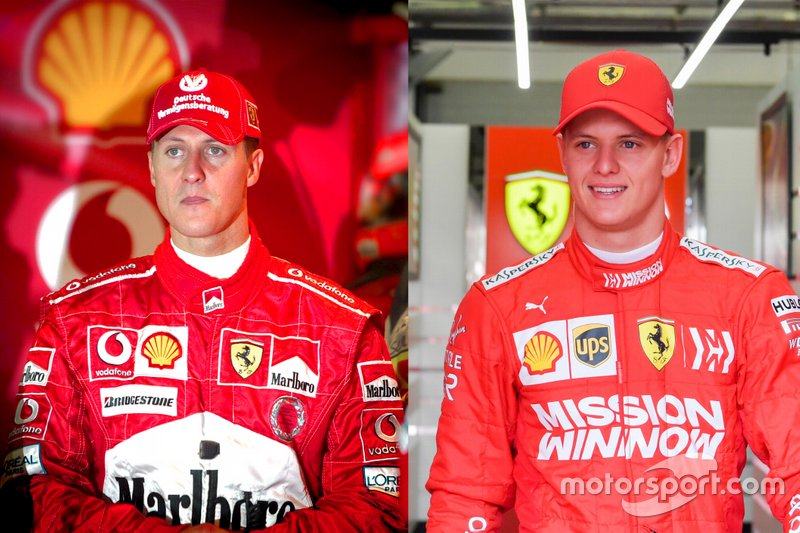 Michael Schumacher 2004, Mick Schumacher 2019, Ferrari