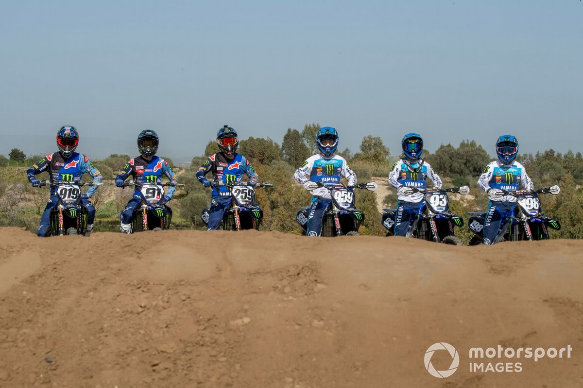 Van links naar rechts: Ben Watson, Jeremy Seewer, Glenn Coldenhoff, Maxime Renaux, Jago Geerts en Thibault Benistant, Monster Energy Yamaha Factory Racing