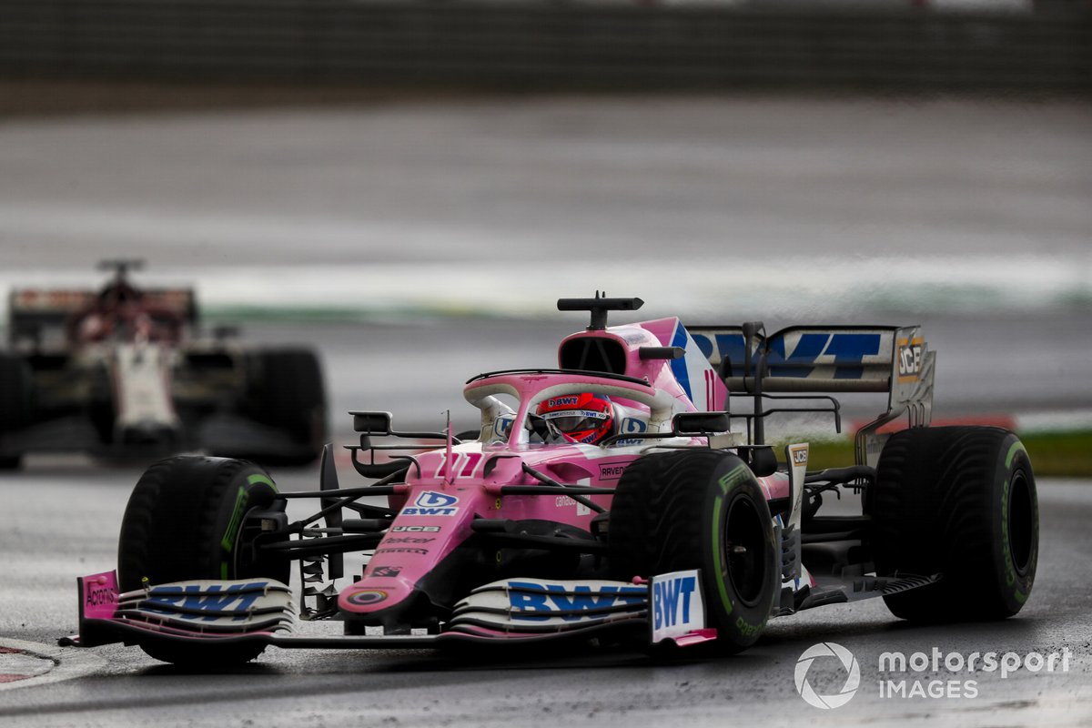 Sergio Perez, Racing Point RP20, Kimi Raikkonen, Alfa Romeo Racing C39