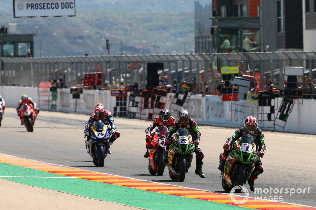 Jonathan Rea, Kawasaki Racing Team, Alex Lowes, Kawasaki Racing Team, Scott Redding, Arubait Racing Ducati, Loris Baz, Ten Kate Racing Yamaha