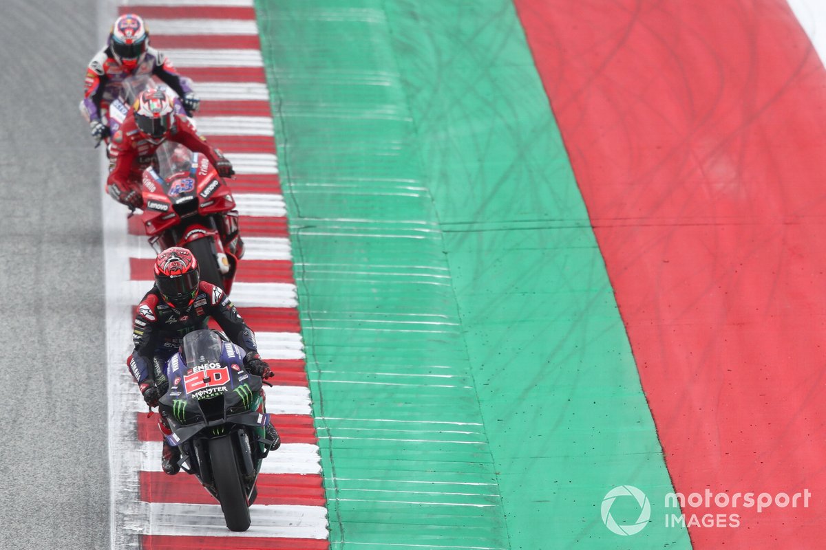 Fabio Quartararo, Yamaha Factory Racing, Jack Miller, Ducati Team, et Jorge Martin, Pramac Racing