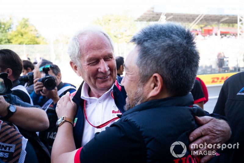 Dr. Helmut Marko, Red Bull Racing e Masashi Yamamoto, General Manager, Honda Motorsport