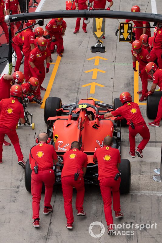 Ferrari pit stop practice with the Ferrari SF90