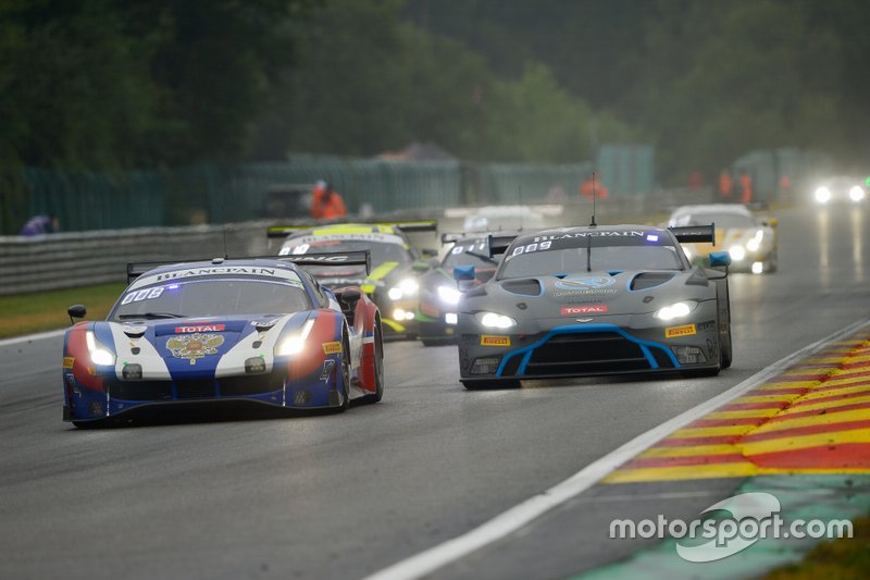 #72 SMP Racing Ferrari 488 GT3: Miguel Molina, Mikhail Aleshin, Davide Rigon, #62 R-Motorsport Aston Martin Vantage AMR GT3: Matthieu Vaxivière, Matt Parry, Maxime Martin