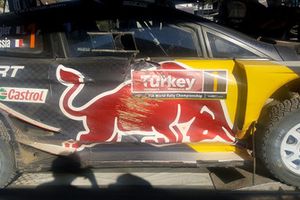 La voiture accidentée de Sébastien Ogier, Julien Ingrassia, Ford Fiesta WRC, M-Sport