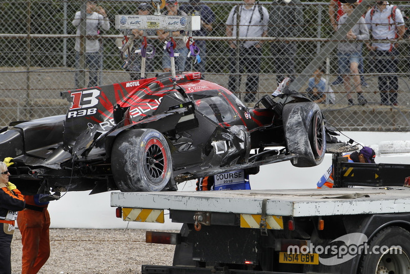 La voiture #1 Rebellion Racing Rebellion R-13: Andre Lotterer, Neel Jani, Bruno Senna après son crash