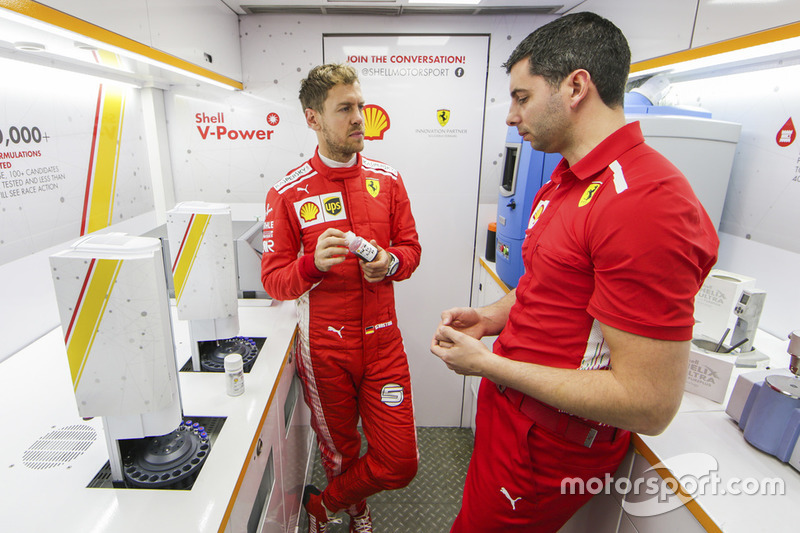 Sebastian Vettel, Ferrari in Shell Track Lab