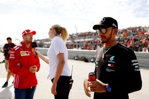 Lewis Hamilton, Mercedes AMG F1, and Sebastian Vettel, Ferrari,