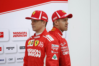Kimi Raikkonen, Ferrari and Sebastian Vettel, Ferrari