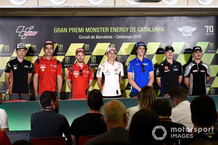 Aleix Espargaro, Aprilia Racing Team Gresini, Danilo Petrucci, Ducati Team, Andrea Dovizioso, Ducati Team, Marc Marquez, Repsol Honda Team, Alex Rins, Team Suzuki MotoGP, Maverick Vinales, Yamaha Factory Racing, Canet