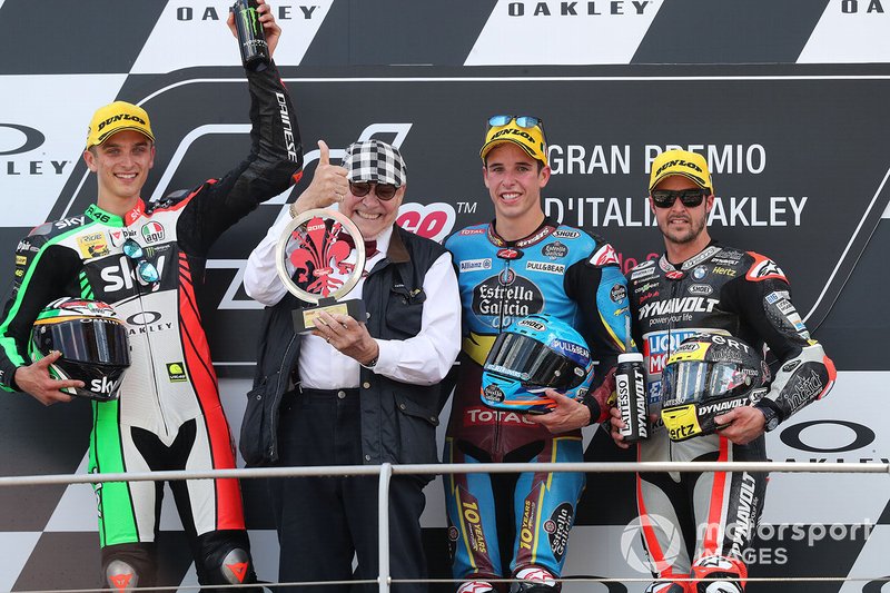Podium: 1. Alex Marquez, 2. Luca Marini, 3. Thomas Luthi,