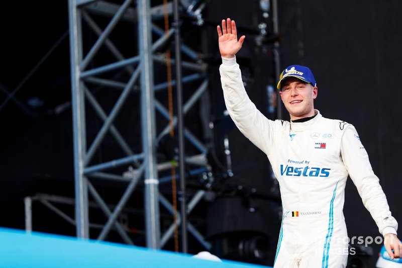 Stoffel Vandoorne, Mercedes Benz EQ, EQ Silver Arrow 01, celebrates on the podium