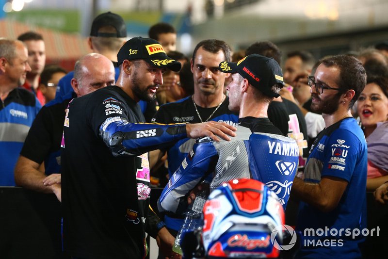 Supersport-Weltmeister 2019: Randy Krummenacher, BARDAHL Evan Bros. WorldSSP Team, mit Jules Cluzel, GMT94 Yamaha