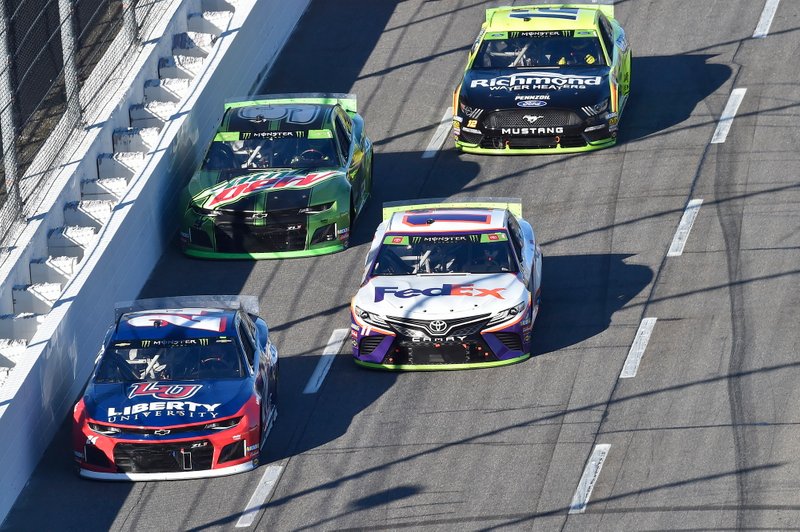 William Byron, Hendrick Motorsports, Chevrolet Camaro Liberty University, Denny Hamlin, Joe Gibbs Racing, Toyota Camry FedEx Freight, Chase Elliott, Hendrick Motorsports, Chevrolet Camaro Mountain Dew