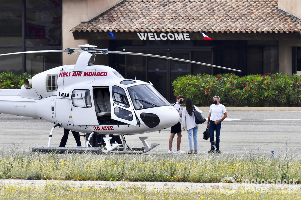 Max Verstappen, Red Bull Racing arrives by helicopter