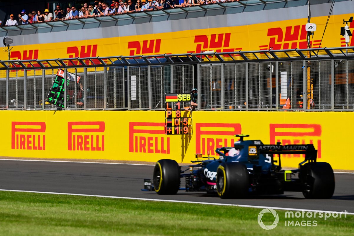 Sebastian Vettel, Aston Martin AMR21, pit board