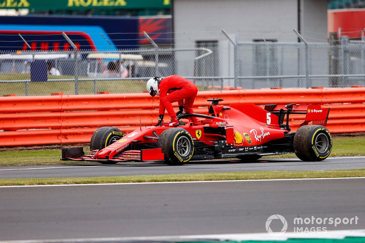 Sebastian Vettel, Ferrari SF1000 si ritira dalla sessione