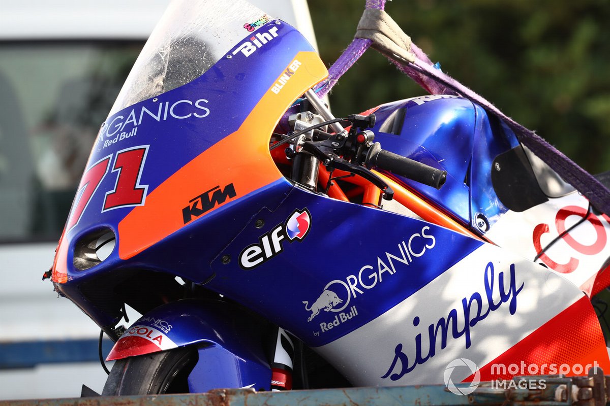 Moto dañada de Ayumu Sasaki, Tech 3