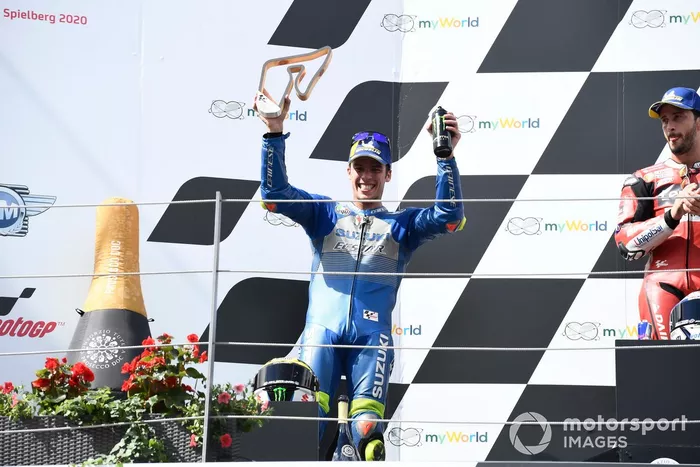 Podio: segundo lugar Joan Mir, Team Suzuki MotoGPMiller, Pramac Racing