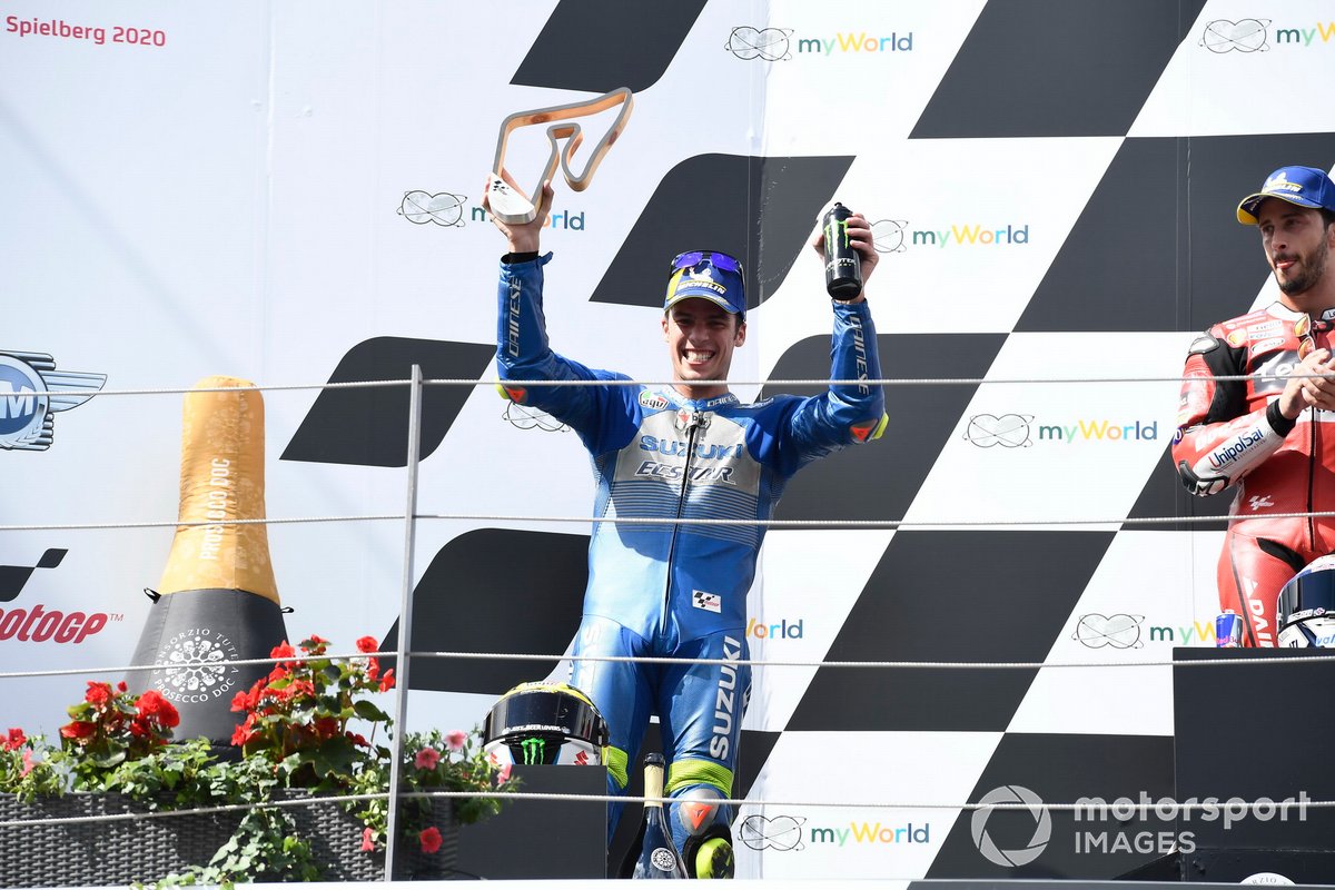 Podio: segundo lugar Joan Mir, Team Suzuki MotoGPMiller, Pramac Racing