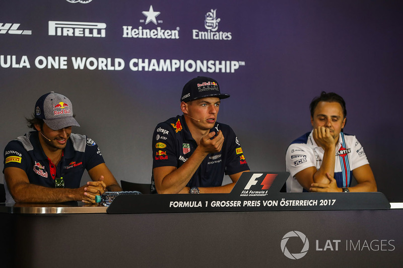 Carlos Sainz Jr., Scuderia Toro Rosso, Max Verstappen, Red Bull Racing y Felipe Massa, Williams