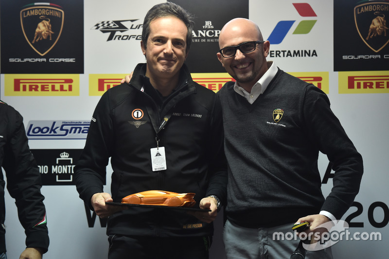 Tancredi Pagiaro, titolare e team principal di Lazarus, e Giorgio Sanna, head of motorsport di Automobili Lamborghini