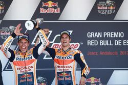 Podium: Race winnaar Dani Pedrosa, Repsol Honda Team, tweede plaats Marc Marquez, Repsol Honda Team