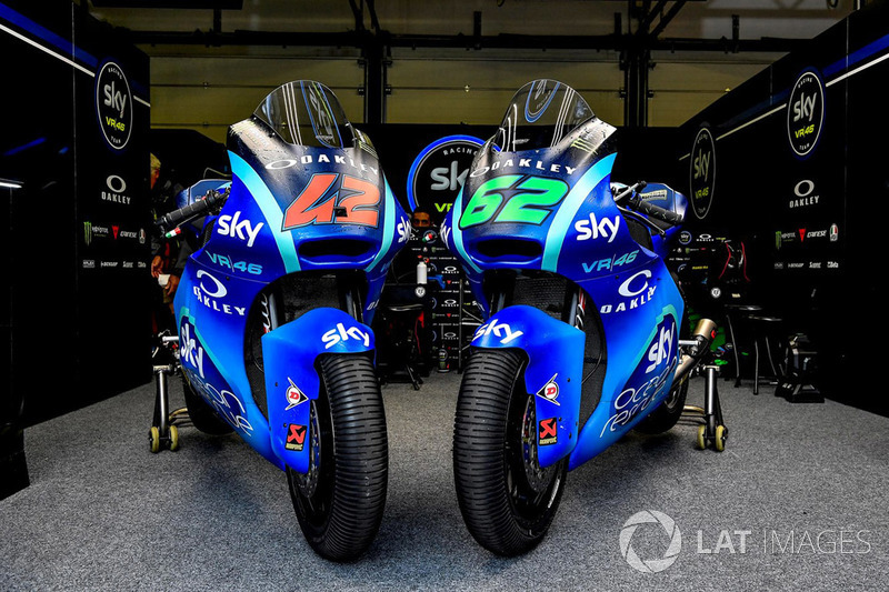 Stefano Manzi, Sky Racing Team VR46 and Francesco Bagnaia, Sky Racing Team VR46 bikes with 