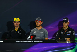 Nico Hulkenberg, Renault Sport F1 Team, Jenson Button, McLaren and Esteban Ocon, Force India F1 in the Press Conference
