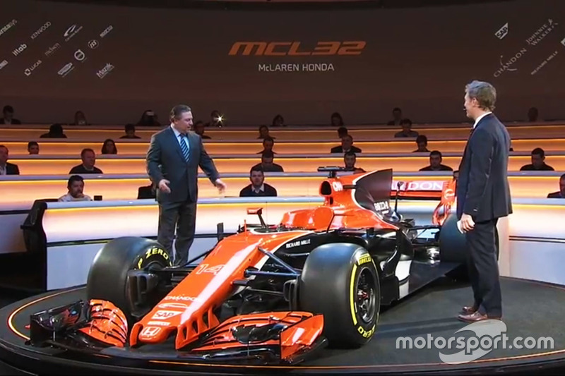 The McLaren MCL32 and Zak Brown, McLaren Executive Director