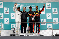 Second place Lewis Hamilton, Mercedes AMG F1, Dan Fallows, Chief Engineer Aerodynamics, Red Bull Rac