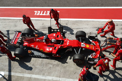 Sebastian Vettel, Ferrari SF70H, in the pit lane