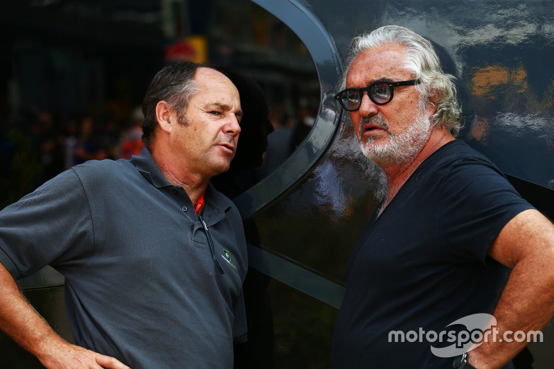 (L to R): Gerhard Berger, with Flavio Briatore