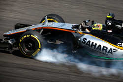 Sergio Pérez, Sahara Force India F1 VJM09 se bloquea en la frenada