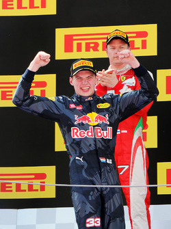 Race winner Max Verstappen, Red Bull Racing celebrates on the podium