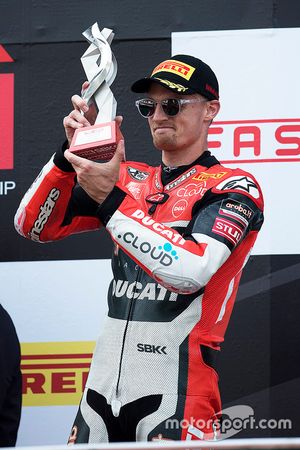 Chaz Davies, Ducati Team, fête sa troisième place