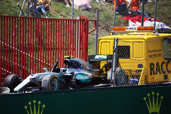 The Mercedes AMG F1 W07 Hybrid of Nico Rosberg, Mercedes AMG F1 is recovered back to the pits on the