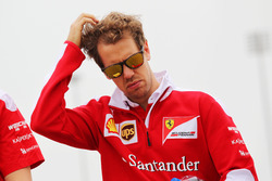 Sebastian Vettel, Ferrari walks the circuit