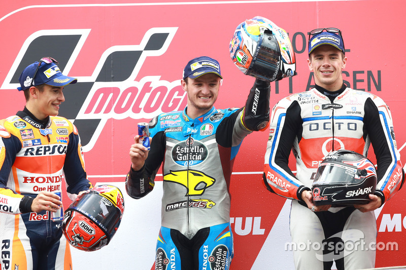 Podio: 1º Jack Miller, 2º Marc Marquez, 3º Scott Redding