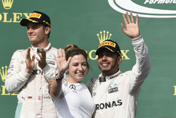 Race winner Lewis Hamilton, Mercedes AMG F1, Victoria Vowles, Mercedes AMG F1 Partner Services Director