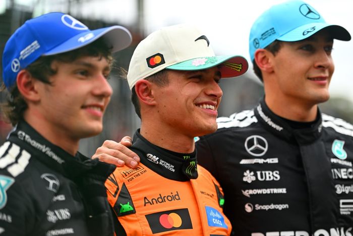 Lando Norris, McLaren, George Russell, Mercedes, Andrea Kimi Antonelli, Mercedes