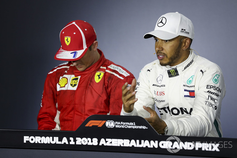 Kimi Raikkonen, Ferrari and Lewis Hamilton, Mercedes-AMG F1 in the Press Conference