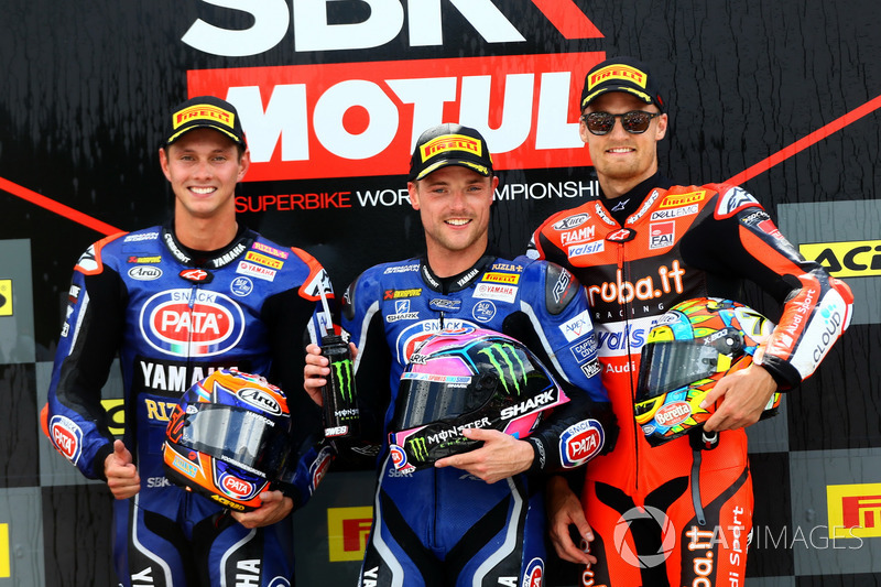 Michael van der Mark, Pata Yamaha, Alex Lowes, Pata Yamaha, Chaz Davies, Aruba.it Racing-Ducati SBK