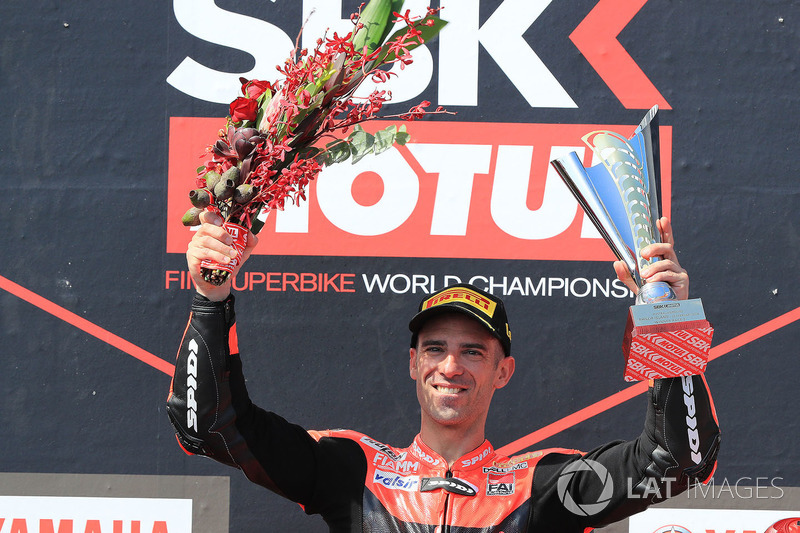 Podium: pemenang balapan Marco Melandri, Aruba.it Racing-Ducati SBK Team