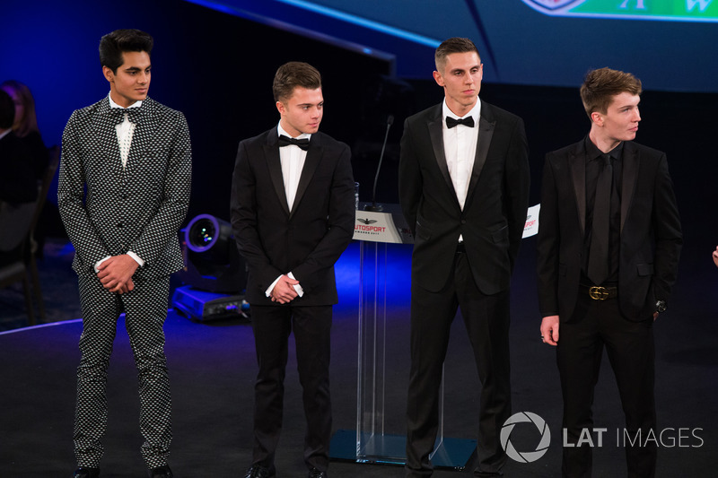 Los nominados a McLaren Autosport BRC Enaam Ahmed, Harrison Scott, Max Fewtrell y Dan Ticktum en el