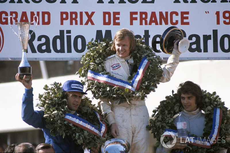 Ganador Ronnie Peterson, segundo lugar Francois Cevert, tercer lugar Carlos Reutemann